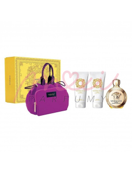 Versace Eros Pour Femme SET: Parfumovaná voda 100ml + Sprchový gél 100ml + Tělové mléko 100ml + Kozmetická taška