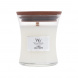 WoodWick Linen, Vonná Sviečka 85g